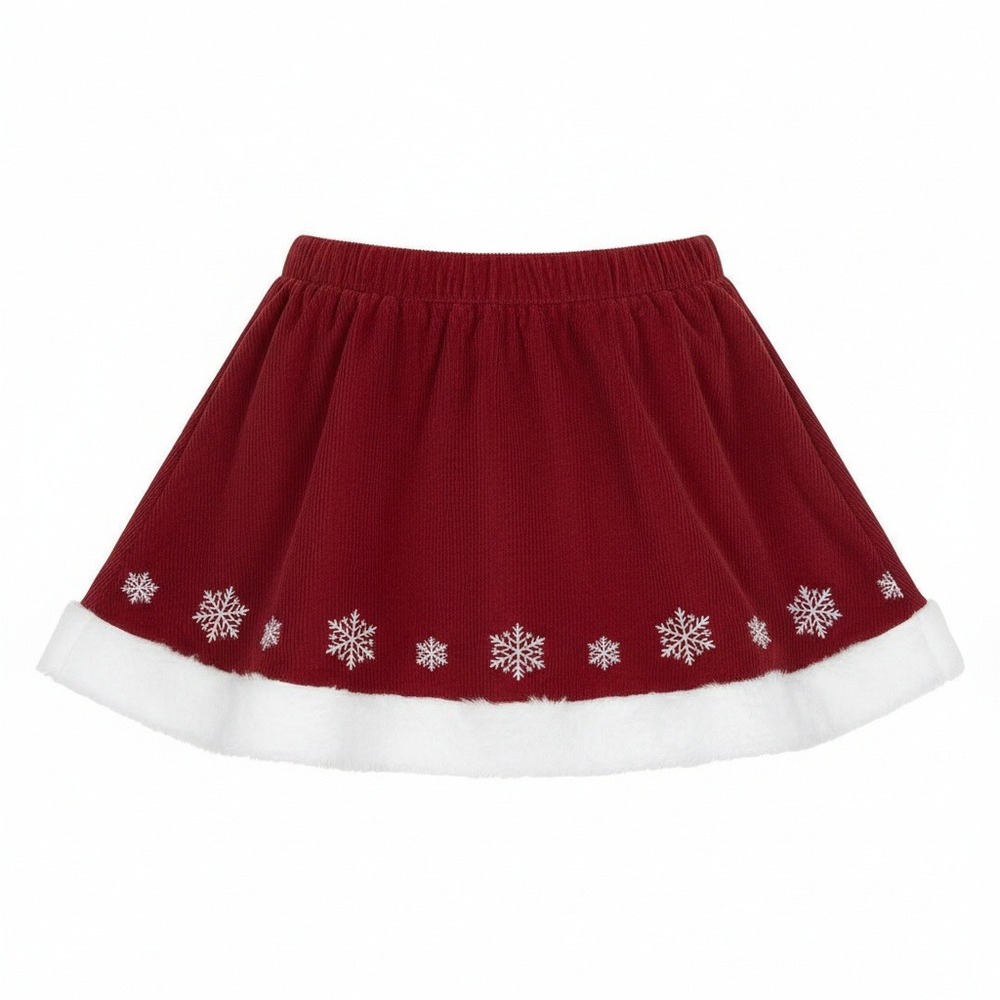 Hanna Andersson Red Corduroy Snowflake Skirt 90 / 3 Christmas Holiday Festive